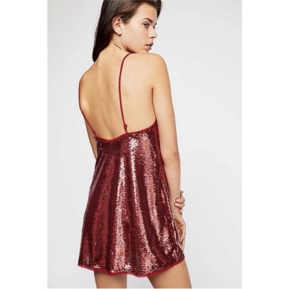 Free People Intimately Red Sequin Mini Dress - Picture 2 of 7